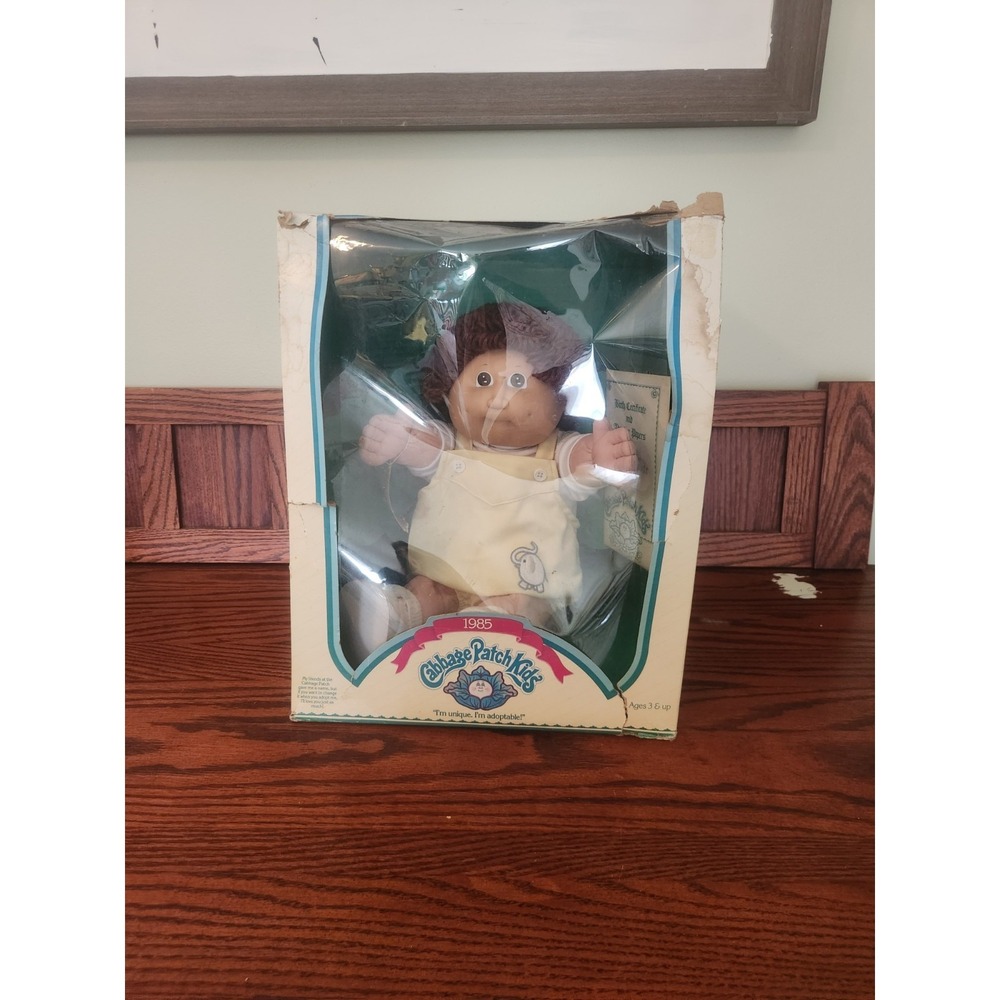 Cabbagepatch Kids 1980s Vintage Brunette Doll With Original‎ Box See Photos